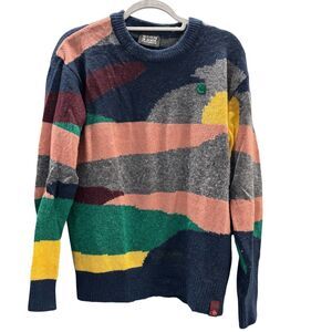 Scotch & Soda Womens Wool Sweater Geometrical Colors Wool Blend Comfie Warm M
